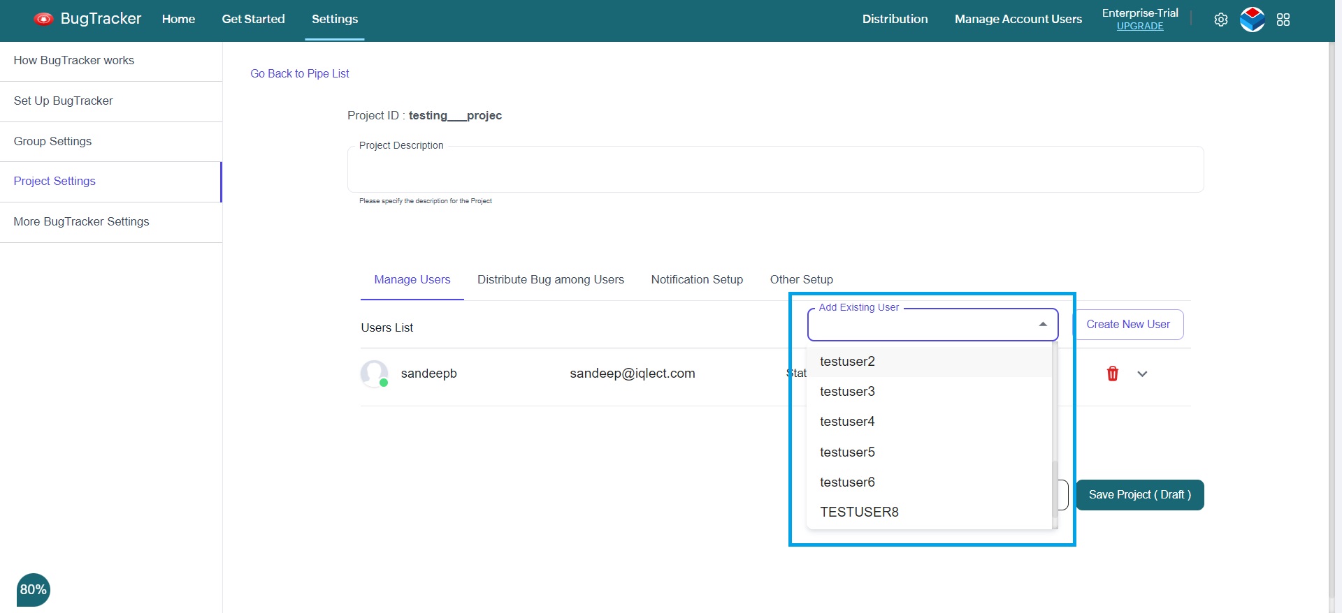 Click on crm settings - BangDB