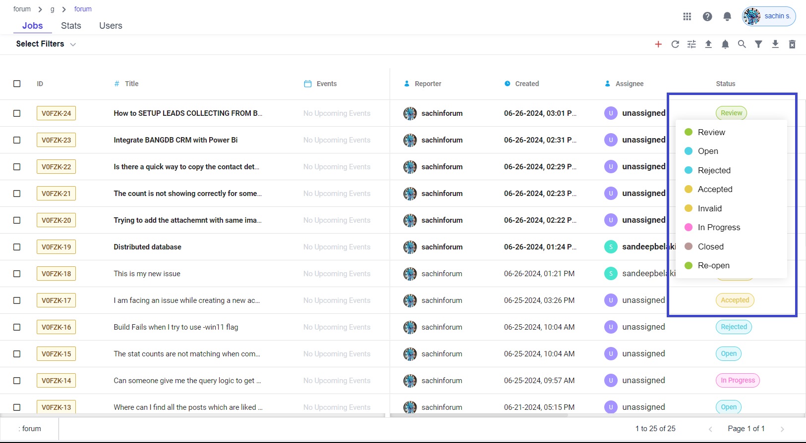 Click on crm settings - BangDB