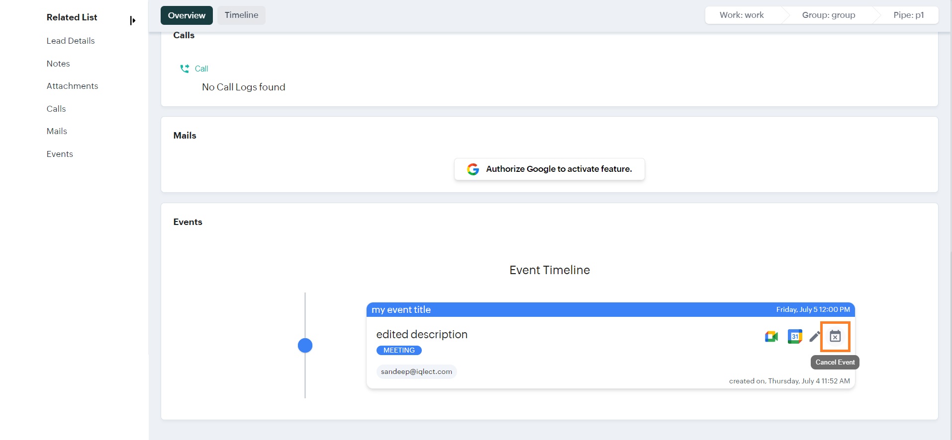 Click on crm settings - BangDB