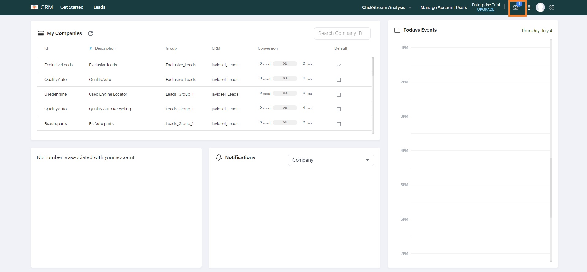 Click on crm settings - BangDB