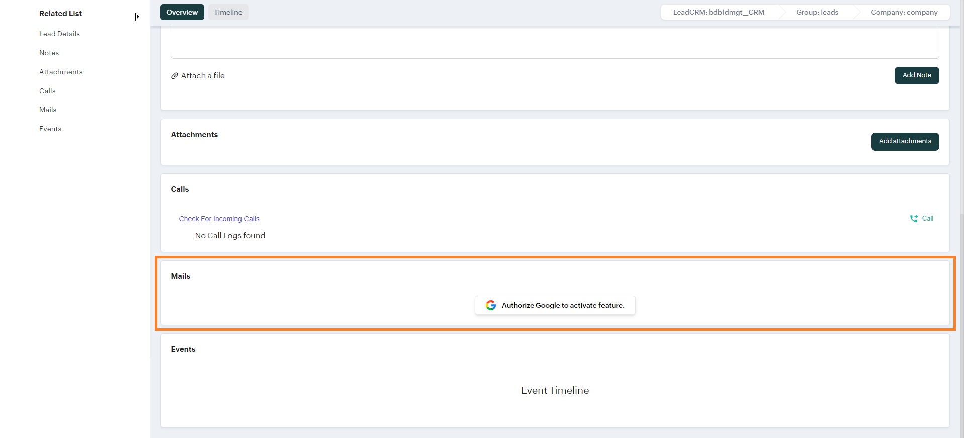 Click on crm settings - BangDB