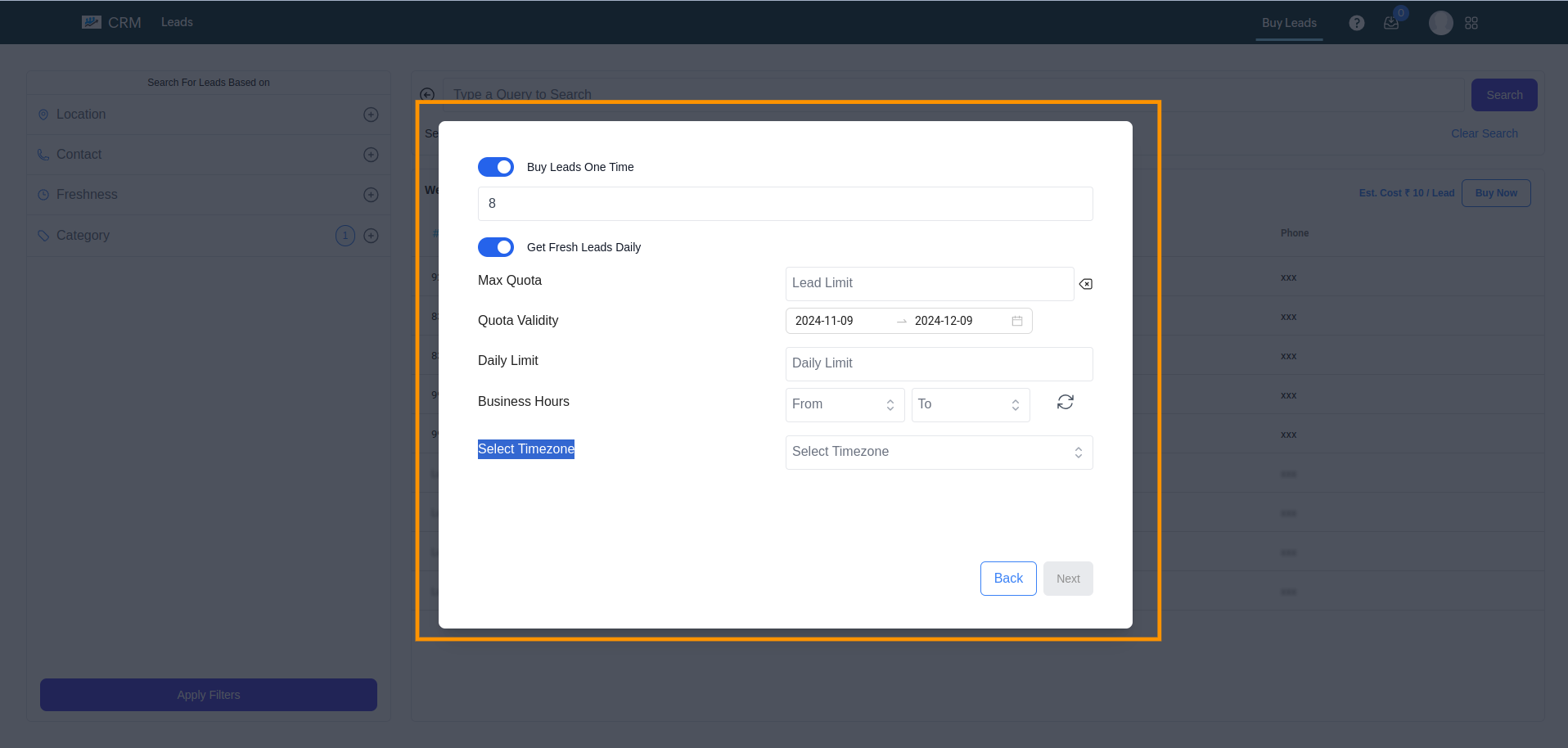 Lead Purchase Options