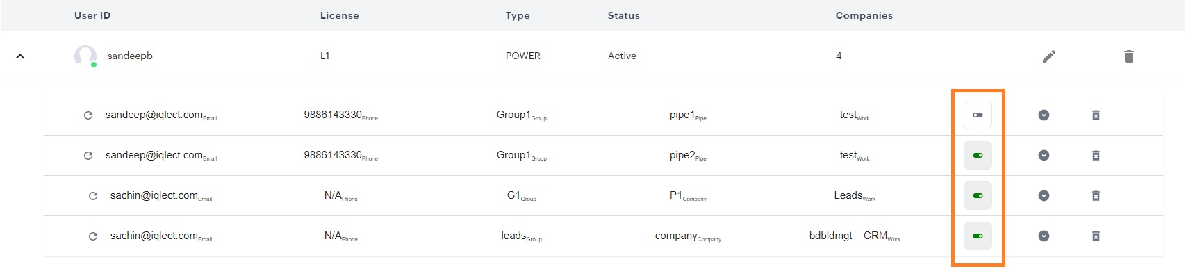 Click on crm settings - BangDB