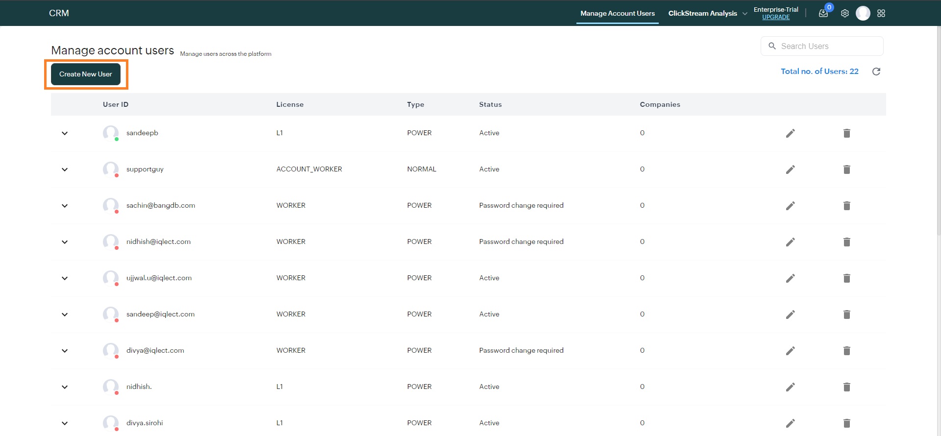 Click on crm settings - BangDB