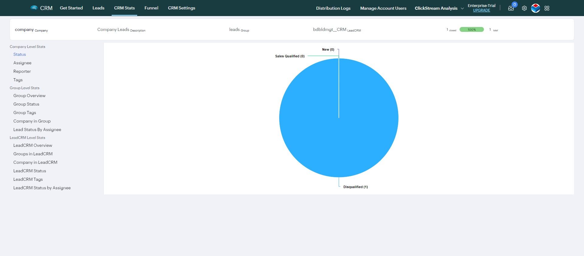 Click on crm settings - BangDB